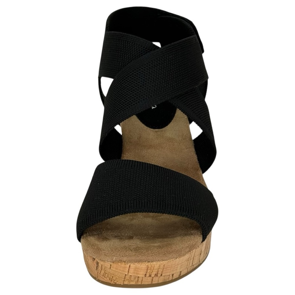 Style & Co. Sicilyy Black Cross Strap Cork Womens Wedge Sandals Size 10M - Picture 6 of 13